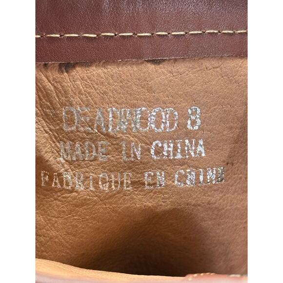 Jeffry Campbell Deadwood Lace Up Western High Heeled Boots Size 8 Brown Black - Picture 7 of 10